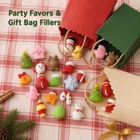 Kerst Squishy Speelgoed Kawaii Mochi Squishies Party Favoren Stressverlichting Zintuiglijk Sneeuwpop Kerstman Boom TPR Rubber Groothandel Willekeurig
