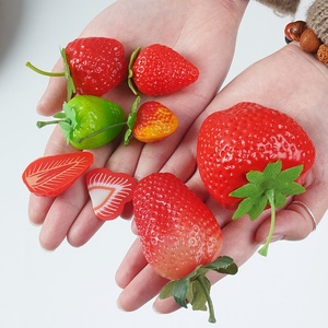 Realistic Strawberry PVC Plastic Model Fake Fruit Shooting Props Window Display Decoration Supplies with Injection Molding - Product Image 2
