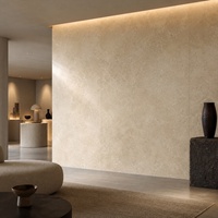 Revêtement mural intérieur WYRAX pour crédence de cuisine en travertin beige, panneau mural en marbre UV pour intérieurs résidentiels