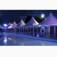Tente personnalisée de style pagode européenne à double couche en PVC imperméable, structure à membrane blanche, toutes saisons, pour mariages, événements sportifs et activités de plein air