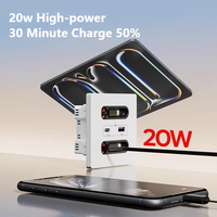Prise murale USB 86 Type 20W à charge rapide, panneau en verre trempé, protection IP22, compatible Android/Apple, 2 prises Type-C