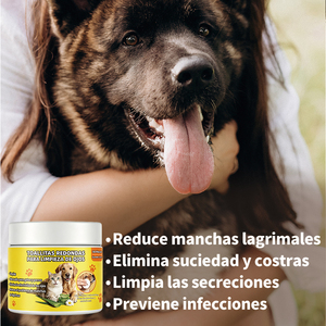 Toallitas de Limpieza Ocular Redondas para Perros y Gatos, 100 Unidades, 5 cm de Diámetro, Limpieza Suave con Aloe Vera y Manzanilla - Product Image 6