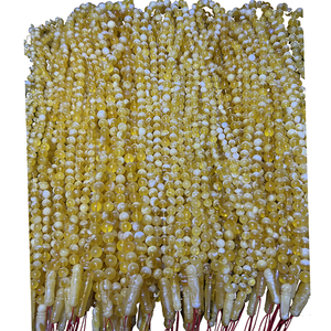 Bijoux en ambre naturel Russie <span class=keywords><strong>baltique</strong></span> Perles rondes blanches et transparentes de haute qualité Perles de prière musulmanes complètes avec imams 10-14 - Product Image 1
