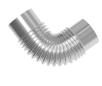 Tuyau d'extension de cheminée pour fumée d'échappement, coude en acier inoxydable plaqué, chauffe-eau au gaz, conduit d'air, bride de ventilation, tuyau flexible, combustible