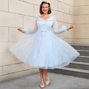 Fábrica de China Tallas grandes Vestido de malla de alta calidad Mujeres Elegantes Vestidos de graduación <span class=keywords><strong>Ropa</strong></span> Vestido de mujer Buena calidad - Product Image 1