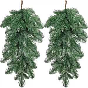Décoration murale en aiguilles de pin artificielles Xuanhaoyuan, en plastique vert, pour Noël, décoration intérieure et extérieure - Product Image 1