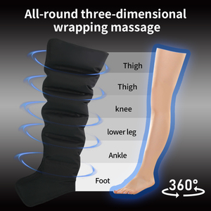 جهاز تدليك الساق بضغط الهواء ذو 6 غرف، شعار مخصص، لعلاج الوذمة اللمفاوية، تمارين الاسترخاء، أحذية ضغط هوائية للتعافي - Product Image 2