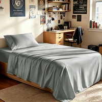 Parure de draps 4 pièces Queen en coton uni moderne, écologique, 400 fils, respirante toutes saisons, résistante aux plis pour la maison