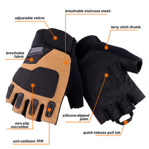 Летние спортивные перчатки без пальцев для мужчин: дышащие, противоскользящие, износостойкие, для защиты рук при езде на велосипеде и внедорожных работах - Product Image 2