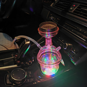 Juego de Vasos de Shisha al por Mayor, Logotipo Personalizado, Narguile Portátil para Auto, Shisha Acrílica, Mini Narguile LED - Product Image 3