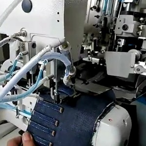 Machine à coudre semi-automatique à double aiguille ZY-254-TDA pour la couture de boucles de pantalon, point droit, lit plat, pour tissus - Product Image 4