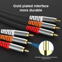 Câble audio-vidéo 3 RCA adapté pour amplificateur, égaliseur, limiteur, filtre passe-bas, décodeur numérique, microphone et caméra vidéo