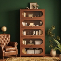 Bibliothèque murale moderne et minimaliste en bois sur mesure, anti-poussière, avec porte et grand rangement pour la maison, le bureau ou le salon