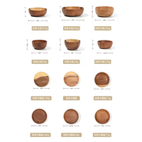 Ensemble de saladiers en bois d'acacia poli de haute qualité, différentes tailles, pour usage culinaire naturel, écologique et confortable