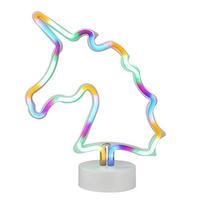 Luce al Neon all'ingrosso della luce notturna al Neon del Led per la lampada della luce notturna al Neon a forma di angolo dell'unicorno dello scrittorio della tabella per Deco dell'interno