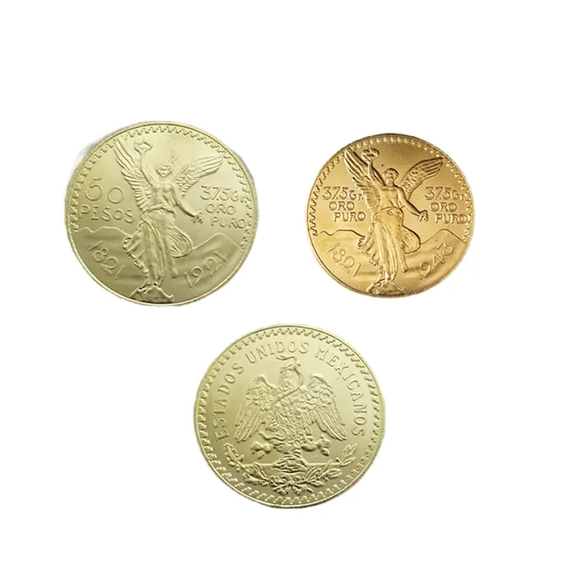 Металлические поделки, мексиканская монета, бронзовая золотая монета, коллекционная игрушка