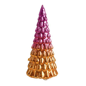 Décoration de Noël créative en verre, petit sapin de Noël lumineux, ornements de table décoratifs - Product Image 1