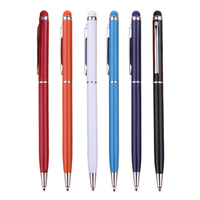 Stylo bille tactile en métal doré avec logo personnalisé, stylet recouvert de caoutchouc souple, largeur d'écriture 1,0 mm, stylos cadeaux d'affaires
