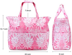 Grande sacola de praia Mulheres zíper impermeável personalizado sacola de praia para piscina ginásio mercearia viagem com bolso molhado - Product Image 3
