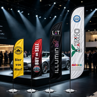 Drapeau plume premium pour salon automobile, impression de logo personnalisé, publicité pour concessionnaires automobiles, bannière publicitaire en forme de goutte d'eau