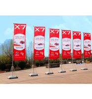 Drapeaux publicitaires personnalisés adaptés à diverses activités de plein air ; Drapeaux rectangulaires en fibre de polyester.