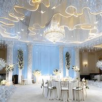 Voilages de plafond personnalisés pour mariages et hôtels, avec bandes LED intégrées, rideaux en tissu lumineux pour décoration de plafond