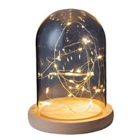Dôme d'affichage en verre borosilicaté fait main de différentes tailles avec socle en bois et dôme en verre pour décoration