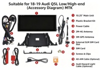 Écran tactile LCD 10,25 pouces, autoradio Android double système, Audi Q5L 2018-2019, CarPlay sans fil, Android Auto, USB, Wi-Fi intégré