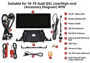 Écran tactile LCD 10,25 pouces, autoradio Android double système, Audi Q5L 2018-2019, CarPlay sans fil, Android Auto, USB, Wi-Fi intégré - Product Image 3