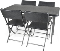 Ensemble meuble de jardin en rotin, 4 places, avec Table à manger pliante, livraison gratuite, 2021