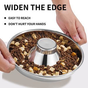 Elecpet Boccale per cibo lento in acciaio inossidabile extra spesso, Boccale per animali domestici XL. Dispensatore antieccesso - Product Image 5