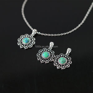 Diseño Popular 925 plata esterlina con anillo turquesa pendientes colgantes conjuntos de joyería para mujer joyería de moda personalizada - Product Image 6