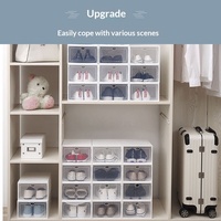 Caja de Zapatos Plegable Extra Grande de Plástico Transparente Reforzado, Tipo Cajón, Moderna y Sencilla, para Sala de Estar