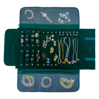 Mise à niveau Collier Bracelet Boucles D'oreilles Anneau De Stockage Rouleau Doux Velours Gris Titulaire Portable Compact Élégant Bijoux Sac De Voyage