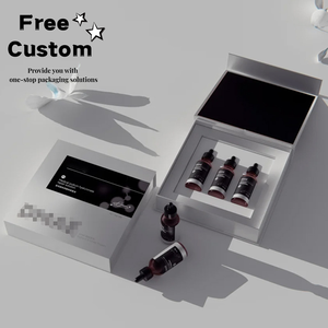 Cosmetics Skincare Medical Beauty Foods Custom Printed <b>Silver</b> Card Book-Shaped Magnetic Packaging Premium Embossing Gift <b>Box</b> - Product Image 2