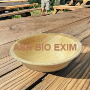 Plato desechable de bambú orgánico natural compostable ecológico con diseño de planta estampada para fiesta, boda, Camping - Product Image 1