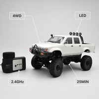 Voiture RC de qualité hobby, pick-up 4x4 télécommandé 2,4 GHz, ABS+métal, tout-terrain, blanc, prêt à rouler, chargeur inclus, cadeau pour garçons