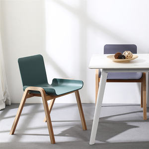 Wholesale Fashion Modern Comfortable Restaurant <b>Chairs</b> Plastic Dining <b>Chair</b> With <b>Wooden</b> Legs - Product Image 5
