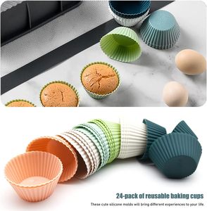 New Reusable <b>Silicone</b> <b>Baking</b> Cups Nonstick Food Grade <b>Silicone</b> Cupcake Liners Heat Resistant Muffins Cup Molds - Product Image 3
