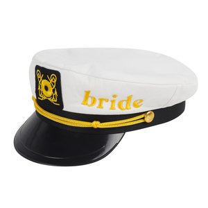 Chapeau de Capitaine Nautique Mignon pour Mariée, Accessoire de Fête de Mariage et Enterrement de Vie de Jeune Fille, en Polyester Coton, 58cm – Vente Chaude - Product Image 2