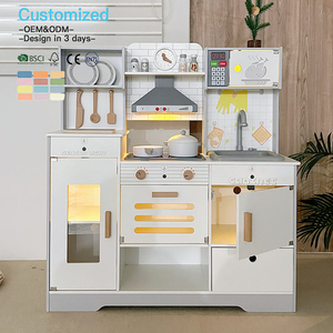 EDULAND OEM ODM <span class=keywords><strong>Jouet</strong></span> de cuisine en bois Montessori pour l'éveil éducatif, grande capacité de rangement, jouets de simulation de cuisine pour enfants - Product Image 3