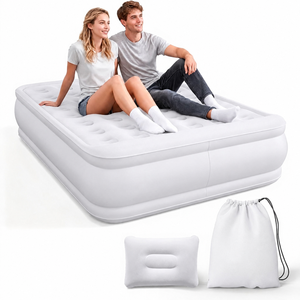 OEM ODM Queen Air <strong>Mattress</strong> Built <strong>Pump</strong> 18" Upgraded One-Touch Inflatable PVC Portable Blow <strong>Mattress</strong> Home Gym Camping Guests - Product Image 1