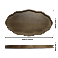 Plateau décoratif personnalisable en bois avec poignées métalliques pour table basse