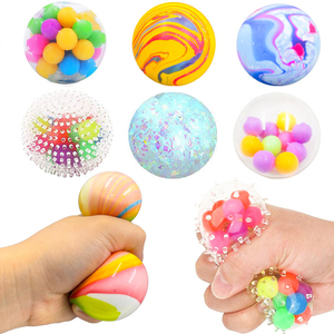 Pallina Antistress Colorata ad Alta Elasticità, Giocattolo Arcobaleno per Alleviare lo Stress, Giochi Antistress per Bambini e Adulti - Product Image 1