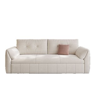 โซฟาเบดทรงตรง ผ้าสีครีม พับได้ ห้องนั่งเล่นอเนกประสงค์ พร้อมที่เก็บของ - Product Image 4