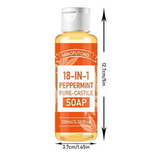 Savon liquide pur à l'huile de coco et à l'huile d'olive <span class=keywords><strong>18</strong></span> en 1, multi-usages pour le corps, le visage et les mains, 100 ml, OEM ODM - Product Image 6