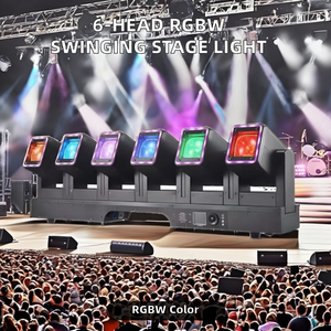 RGBW Pixel Beam Moving Head LED Stage Light 6-Head 4in1 Matrix DMX512 Mode maître-esclave activé par le son 40000 heures d'éclairage UV - Product Image 2