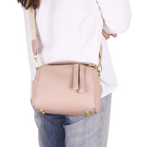 Bolso de mano de cuero genuino AndoBag, bolso cruzado de cuero suave a la moda, mini bolso de hombro con cremallera para mujer 1604 - Product Image 5