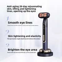 Elektrisches Handgehaltenes Augenmassagegerät für den Heimgebrauch mit Vibration, Wärmekompression, Farblichttherapie gegen Augenringe und Schwellungen, USB-Aufladbar (ABS)