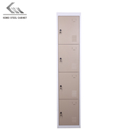 Armoire de rangement mince en acier pour la vente en gros, casier métallique à 4 portes assemblé